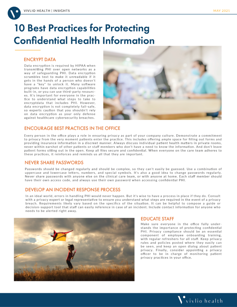 Best Practices For Protecting Confidential Health Information